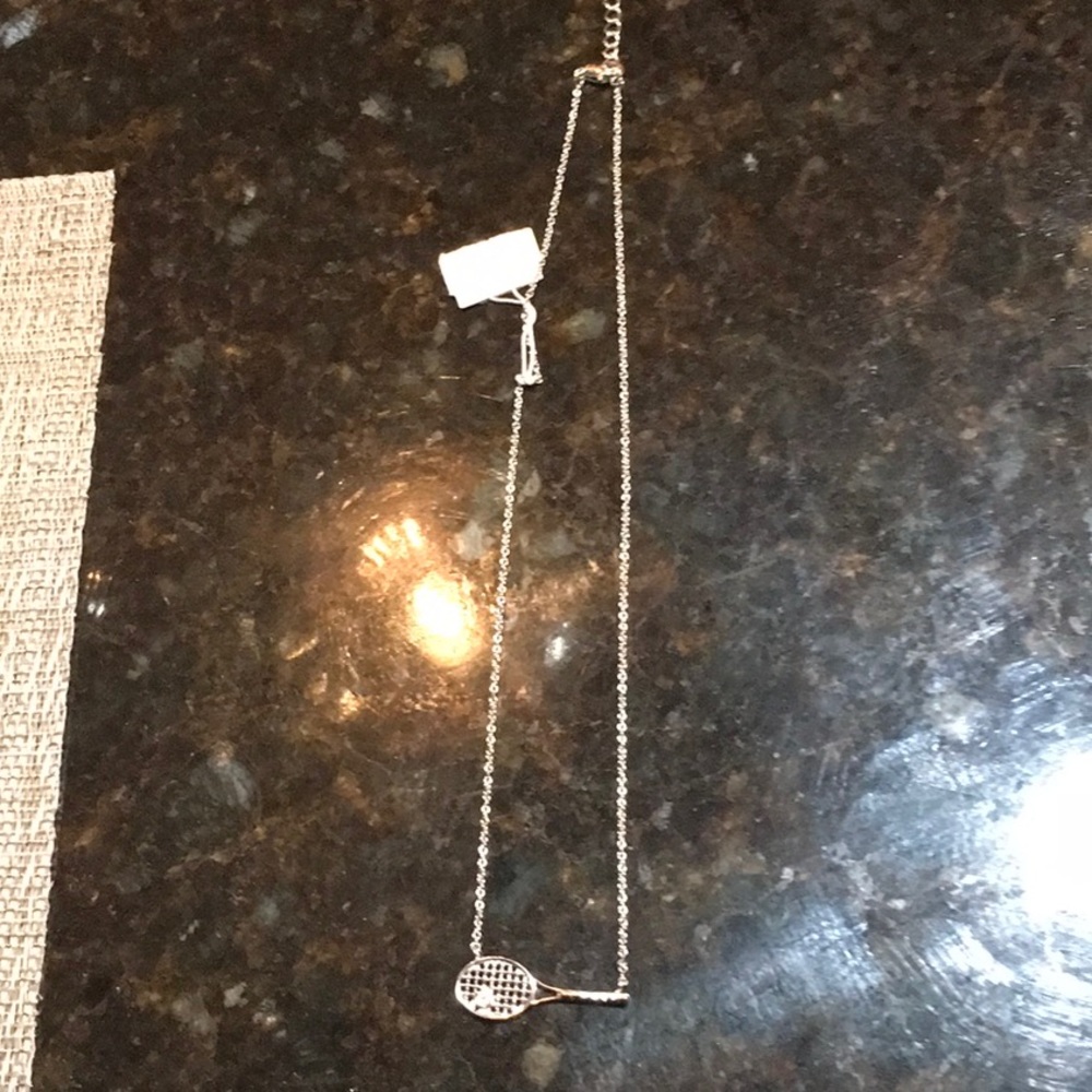 Tennis necklace, adorable rhinestone and inlay.